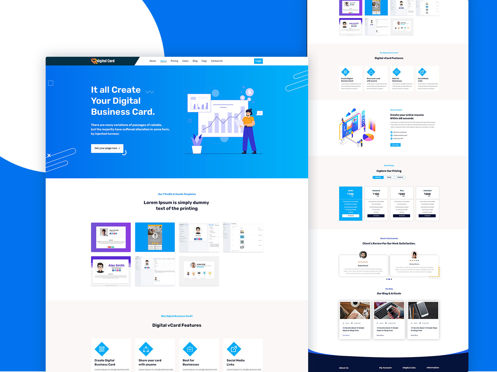 Rdigital card _ Digital Business Card Landing Page. by Md.Atikur Rhaman 🏅 on Dribbble