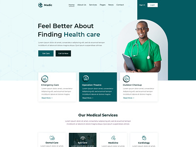 Madic_ Hospital Landing page agency business cleaning company corporate design hospital