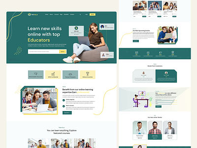 E-Learning Web Design Landing Page agency business cleaning company corporate