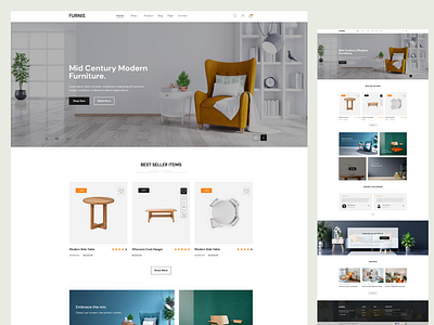 Furniture Landing page agency business cleaning company corporate design graphic design ui