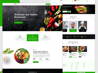 Restaurant Landing page agency business cleaning company corporate design