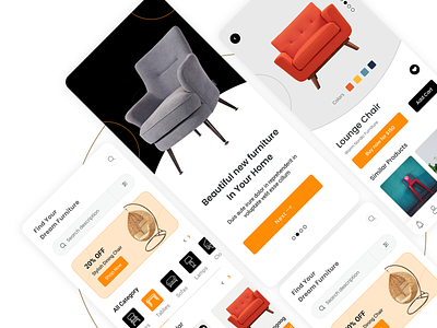 Furniture Mobile App agency app business chair mobile app company furniture graphic design mobile app ui