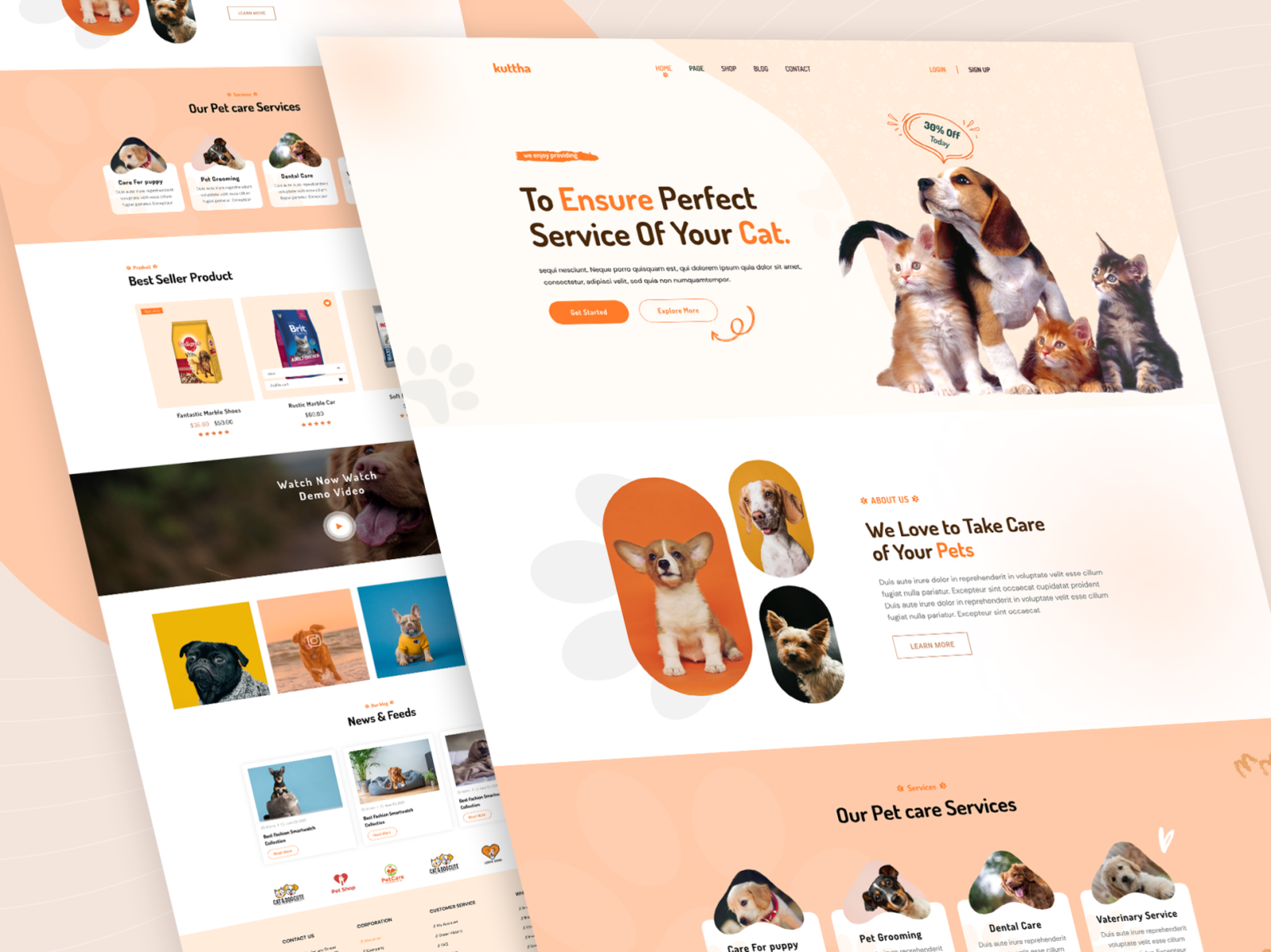 Petcare Landing Page 🐾 by Md. Atikur Rahman Rejon 🏅 on Dribbble