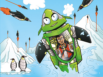 Axel & Beast: Antarctic Attack book illustration kids print publication