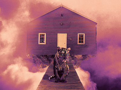 Everyday 069 - Jungle Youth abstract album art animals colors floating house surreal surrealism tiger vintage young the giant