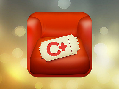 iOS Icon for Cinema App v2 chair cinema icon ios icon red theater ticket