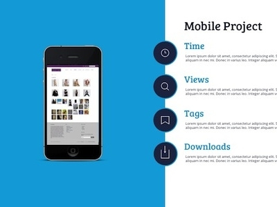 Mobile Project Slide blue mobile powerpoint slide ui ux