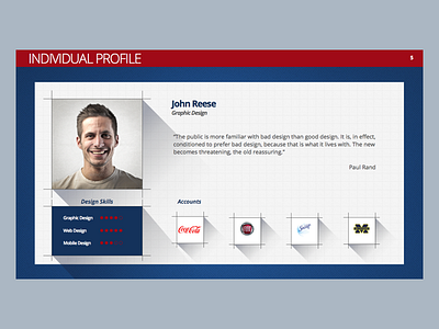 Designer Profile accounts powerpoint profile skills slide