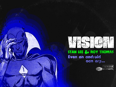 Marvel Blue Notes Records - Vision design illustration typography