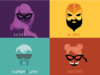 Masks adobe family illustrator super heroes vector