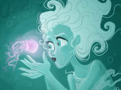 New Friend character design illustration jellyfish mermaid painting photoshop