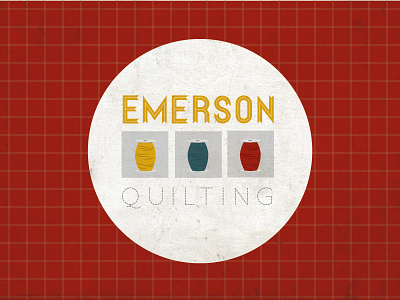 Emerson Quilting concept illustrator logo quilting stitching thread vector