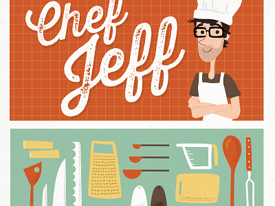 Chef Jeff baking character chef collage cooking culinary design food husband illustration jeff lili ribeira