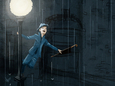 Day 9: Iconic Hollywood Scene hollywood illustration lili rain ribeira singing