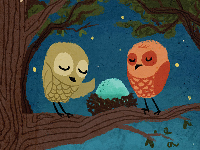 Owl Howells baby egg illustration lili nature night owls ribeira