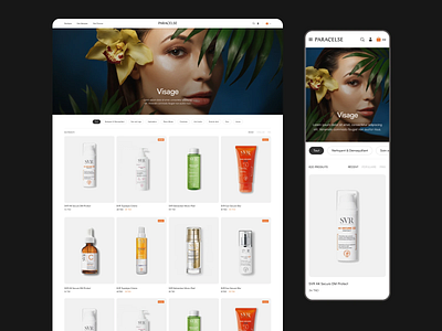 Paracelse — Shop Page accessibility beauty branding care design digital ecommerce photography product shop skincare ui ux web website