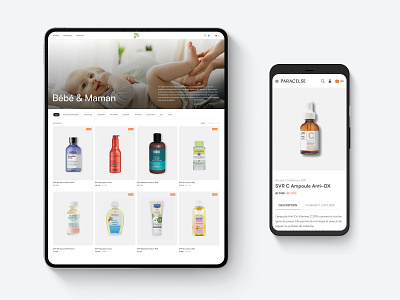 Paracelse — Shop Responsive branding design ecommerce health illustration landing page logo product shop ui ux web website