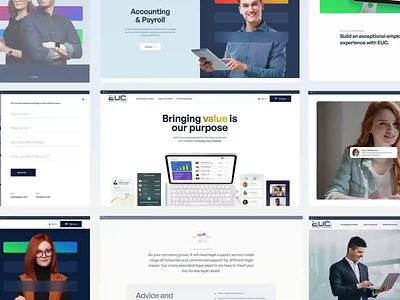 EUC — Homepage b2b branding business colorful dashboard design landing page logo ui ux web website