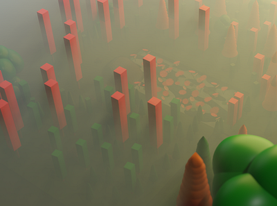 Foggy Morning low poly 3D Modeling 3d 3d modeling blender drone fogg low poly water flower