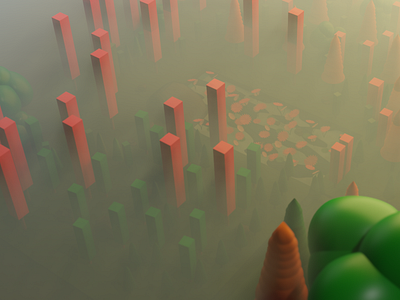 Foggy Morning low poly 3D Modeling