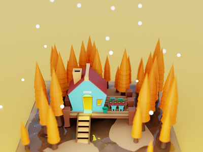 SEA HOUSE LOW POLY