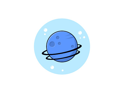 Planet Blue asset blue cartoon design flat icon illustration illustrator logo minimal planet space