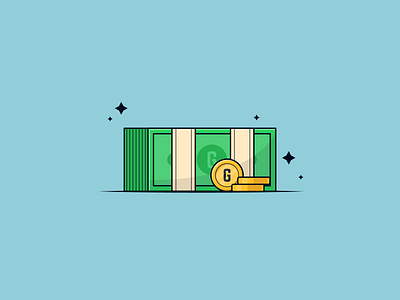 Stack of Cash asset cartoon cash coins design flat games icon illustration illustrator logo minimal money videogame
