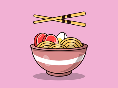 Ramen Noodles design food icon illustration illustrator japan japanese japanese culture japanese food logo noodle noodles ramen