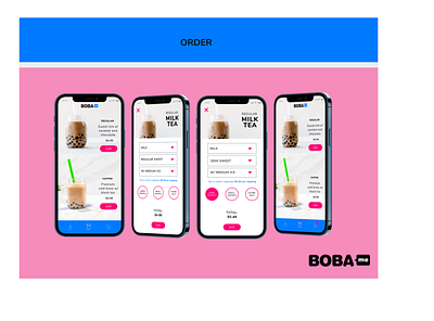 Boba Tea project. app design figma ui ux