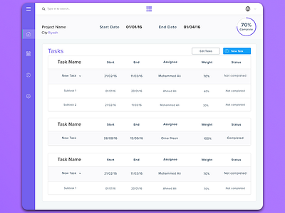 Task Management App management purple tasks ui ux