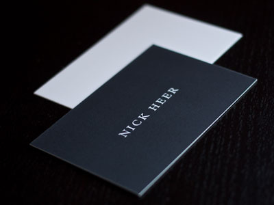 New Card business card grey minimal print