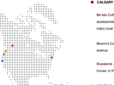 Coffee-related blog post graphic map north america pattern