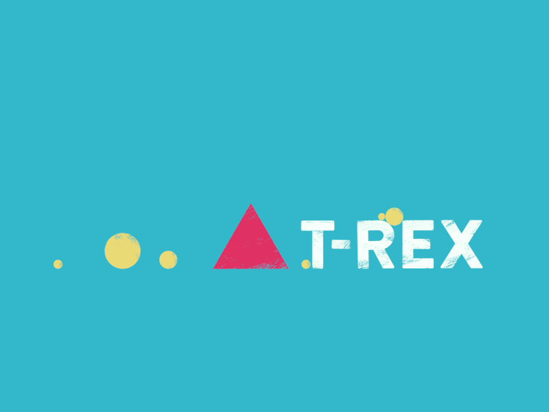 Upright T-Rex after effects animation circles physics triangles