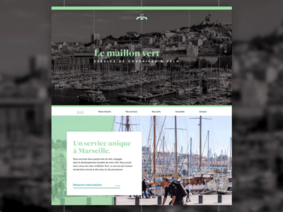 Le Maillon Vert - Landing Page WIP black and white cycle delivery green landingpage le maillon vert marseille ui website wip