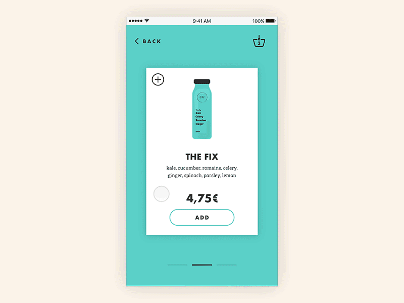 #004 Daily UI challenge - Juice App #2