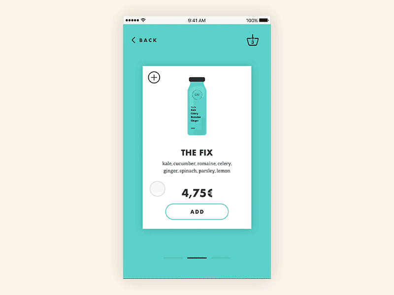 #004 Daily UI challenge - Juice App #2 animation app cards ixd juice nav principle scroll slider transition ui ux