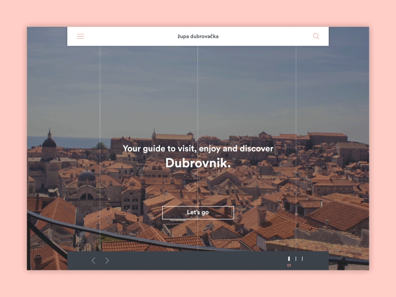 #008 Daily UI challenge - Full screen slider animation dailyui dubrovnik fullscreen heroimage motionux slider ui uichallenge ux uxmotion web