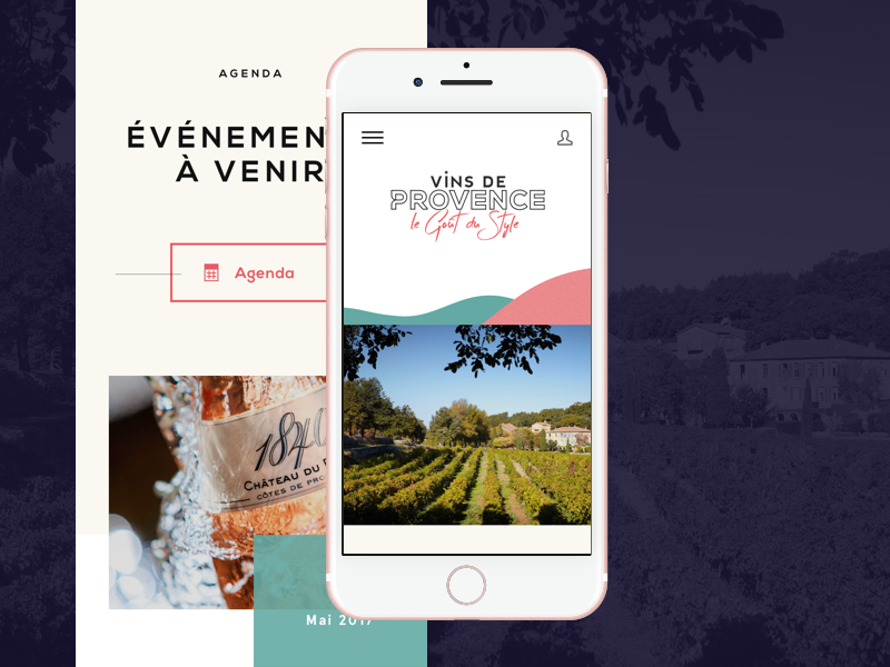 Vins de Provence - Mobile provence ux ui carousel french wine slider home page website mobile