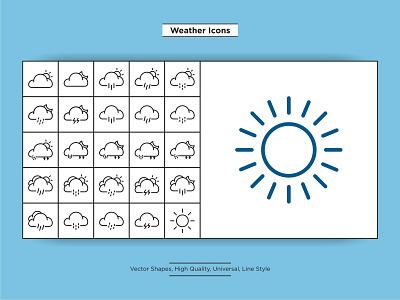 Weather Icons cloud cloudy forecast icon moon rain rainy set sign sky snow snowflake storm sunny symbol temperature thunderstorm vector weather wind