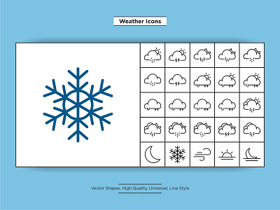 Weather Icons cloud cloudy forecast icon moon rain rainy set sign sky snow snowflake storm sunny symbol temperature thunderstorm vector weather wind
