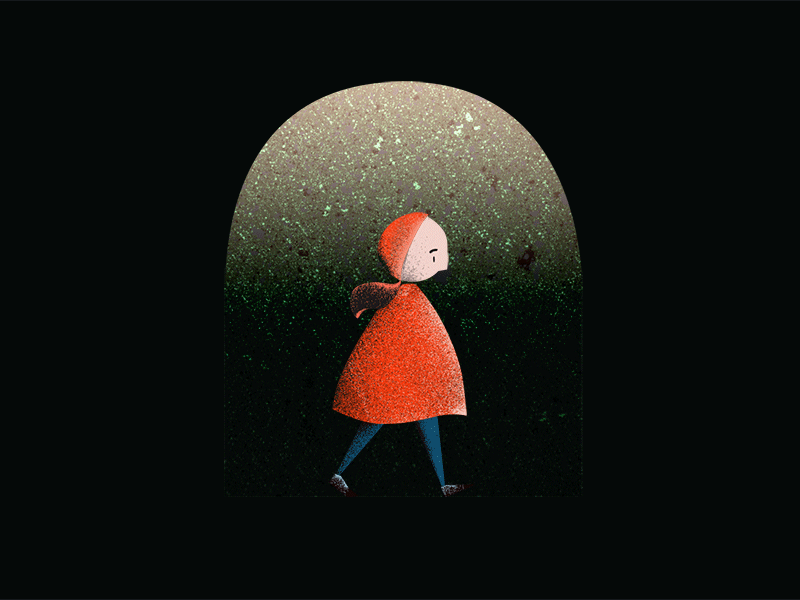100 Walk Cycle Series: III 2d animation animation 2d animations bush character characterdesign drawing forest frame by frame gif illustration loop motion design motiongraphics night red riding hood walking