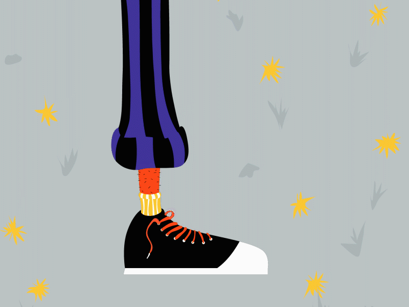 36 Days of Type: L 36daysoftype 36daysoftype07 animation character frame by frame gum leg motion design shoe sticky trousers