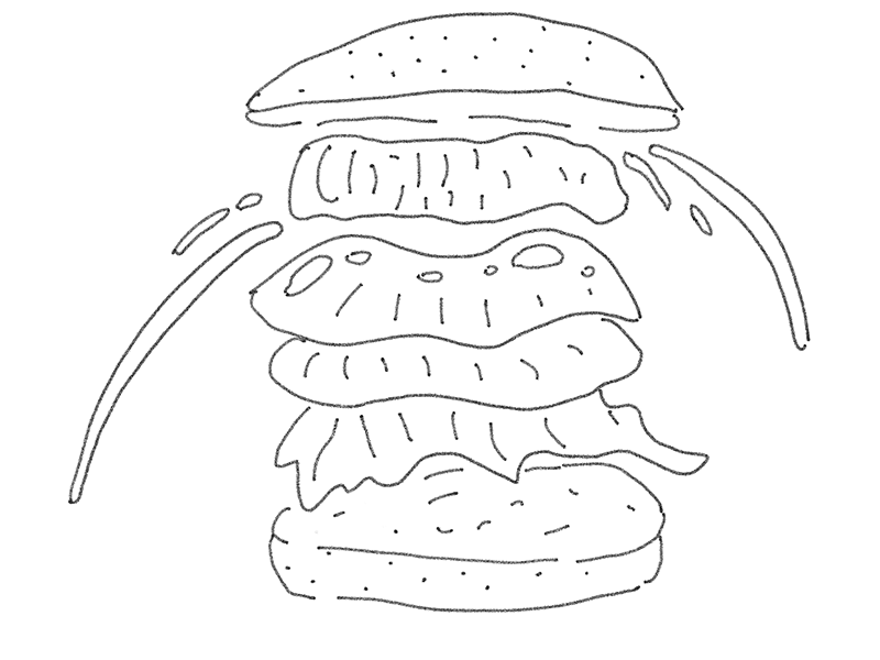 burger drop sketch