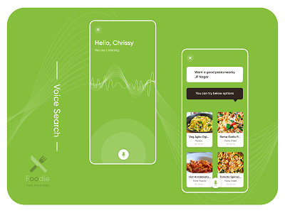 Voice Search for Foodie creative food ui user interface ux voice assistant voice search