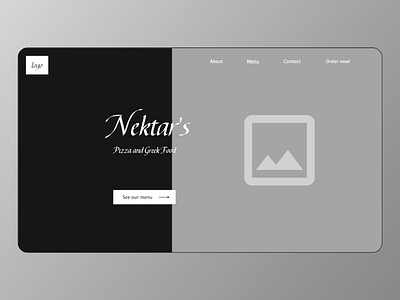 Wireframe Design of Hero for Restaurant Website design desktop greyscale hero homepage minimal restaurant ui uidesign webdesign website wireframe