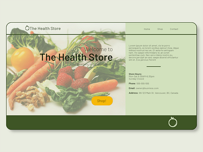 Health Store Landing Page branding design green health lifestyle ui uidesign webdesign webpage wellness