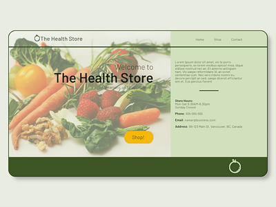 Health Store Landing Page