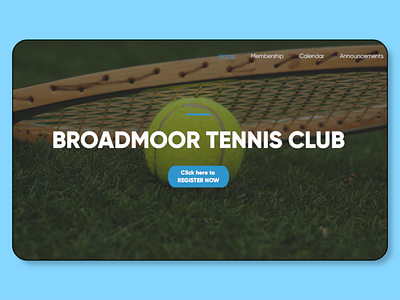 Hero Design for Tennis Club Website design hero herodesign homepage landingpage sports ui uidesign web webdesign