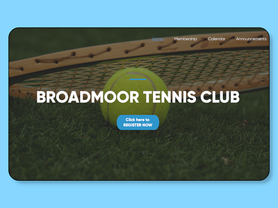 Hero Design for Tennis Club Website