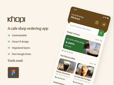 Khopi - A cafe ordering app android app design designer ios mobile app ui ui design ui kit uiux uix ux ux design